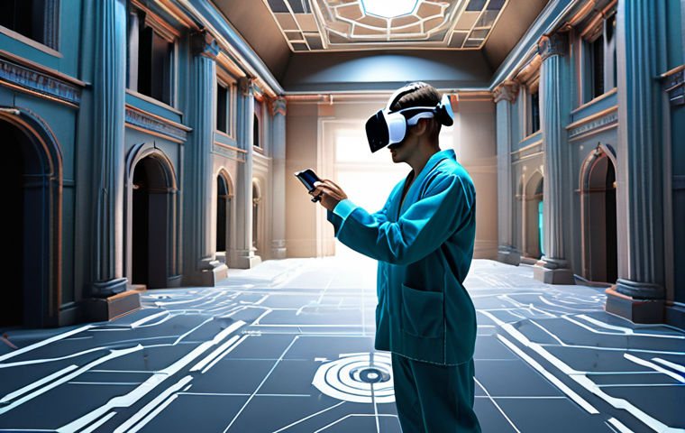 ** A young person, eyes wide with wonder, wearing an advanced VR headset. Around them, dynamic holographic scenes blend and overlap: a surgeon's hands performing a delicate operation, an architect sketching a grand building in 3D space, and an engineer walking through a bustling virtual construction site. The atmosphere is one of immersive exploration and a deep connection to professional experiences, suggesting the ability to "feel" different careers. Soft, guiding light emanates from the VR device.

2.  **Prompt for